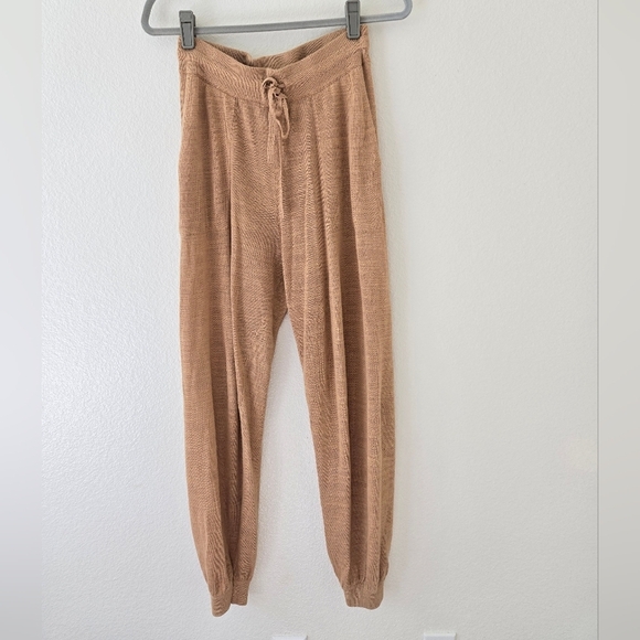 L*SPACE Azores Sweatpant Joggers in Toffee Linen Blend Size Medium - Picture 3 of 14